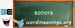 WordMeaning blackboard for sonora